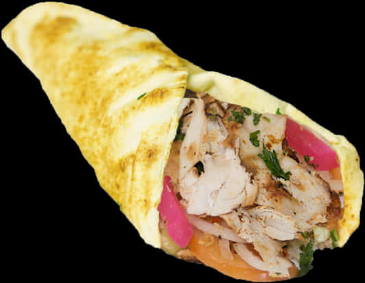 Chicken Shawarma Wrap Delicious Food.jpg PNG Image