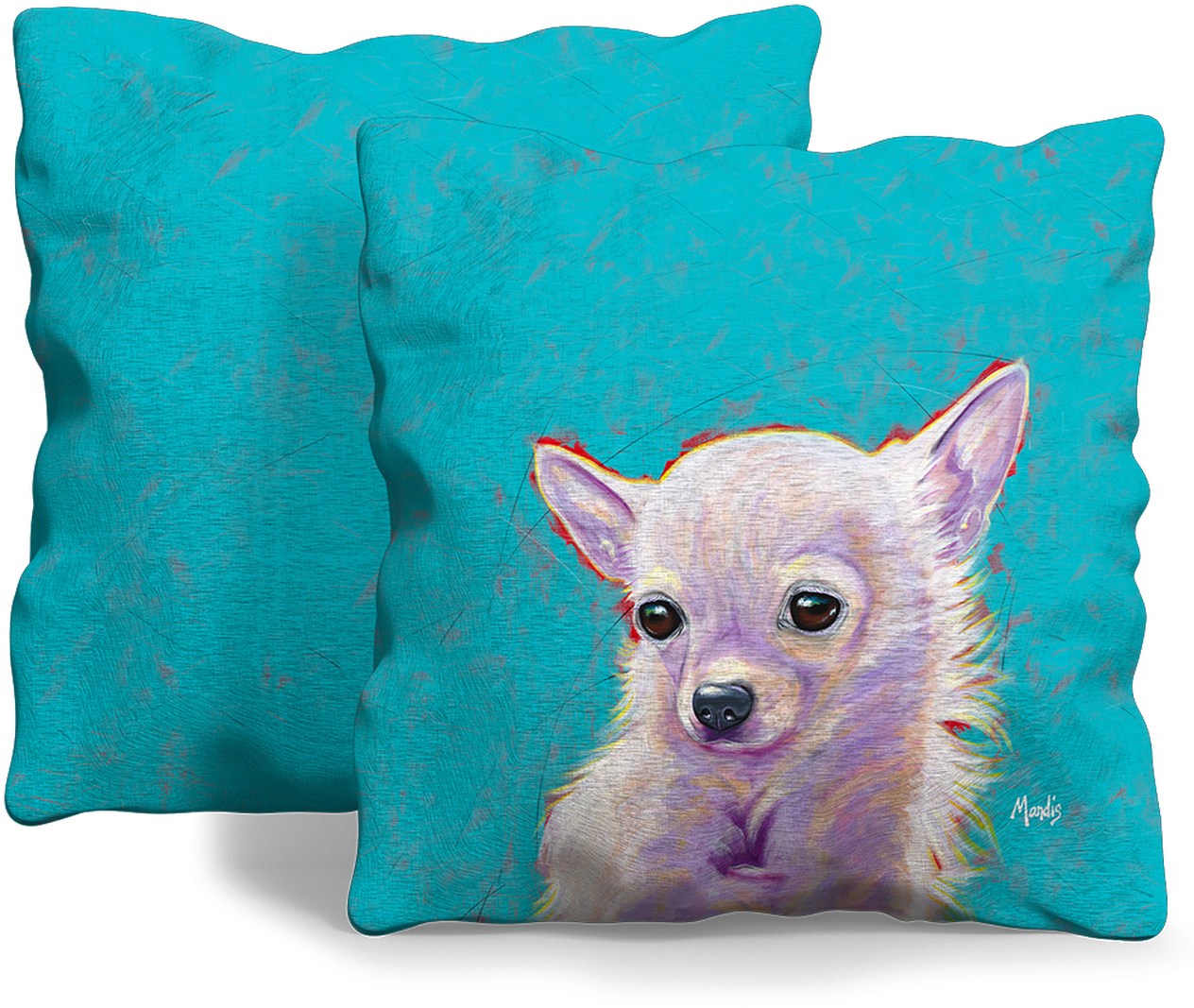 Chihuahua Artistic Cushion Design PNG Image