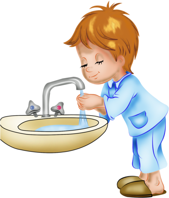 Child Hand Washing Cartoon PNG Image