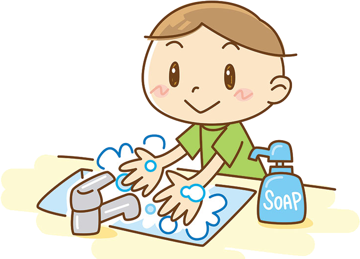 Child Hand Washing Cartoon PNG Image