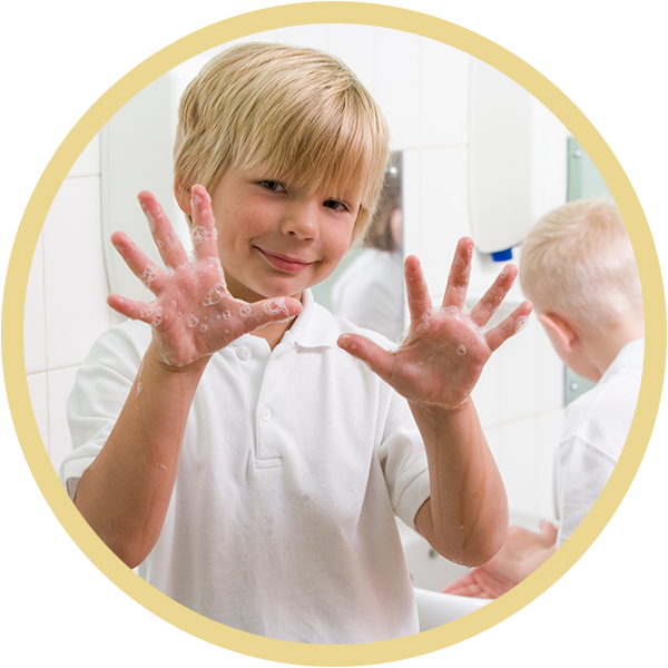 Child Handwashing Soap Bubbles PNG Image