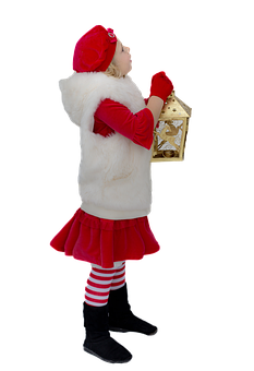 Child Holding Christmas Lantern PNG Image