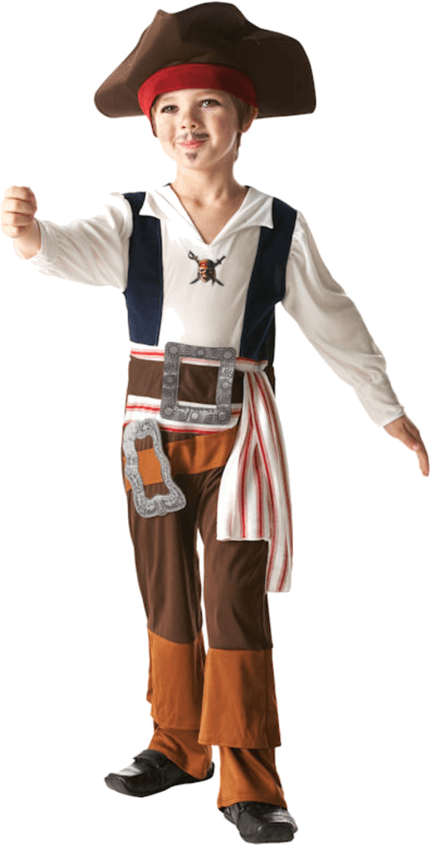 Child Pirate Costume Portrait PNG Image