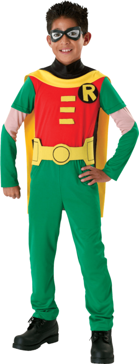 Child Robin Costume Portrait PNG Image