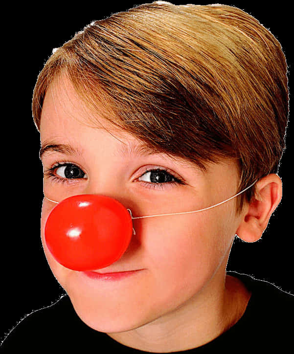 Child With Red Clown Nose PNG Image