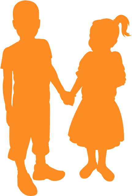 Childhood Friends Silhouette PNG Image