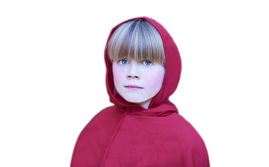 Childin Red Hoodie Portrait PNG Image