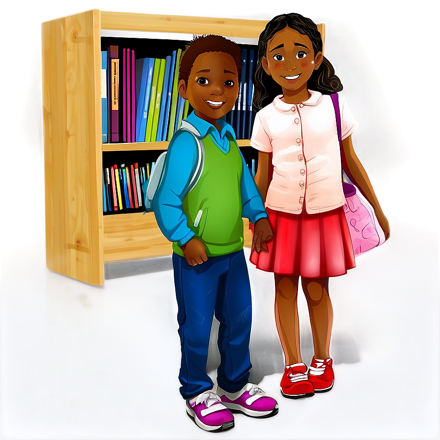 Children In Library Png Ltp PNG Image