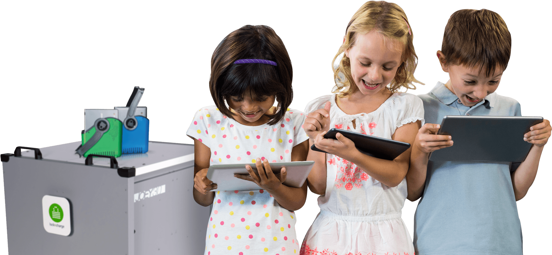 Children Learning With Technology PNG Image