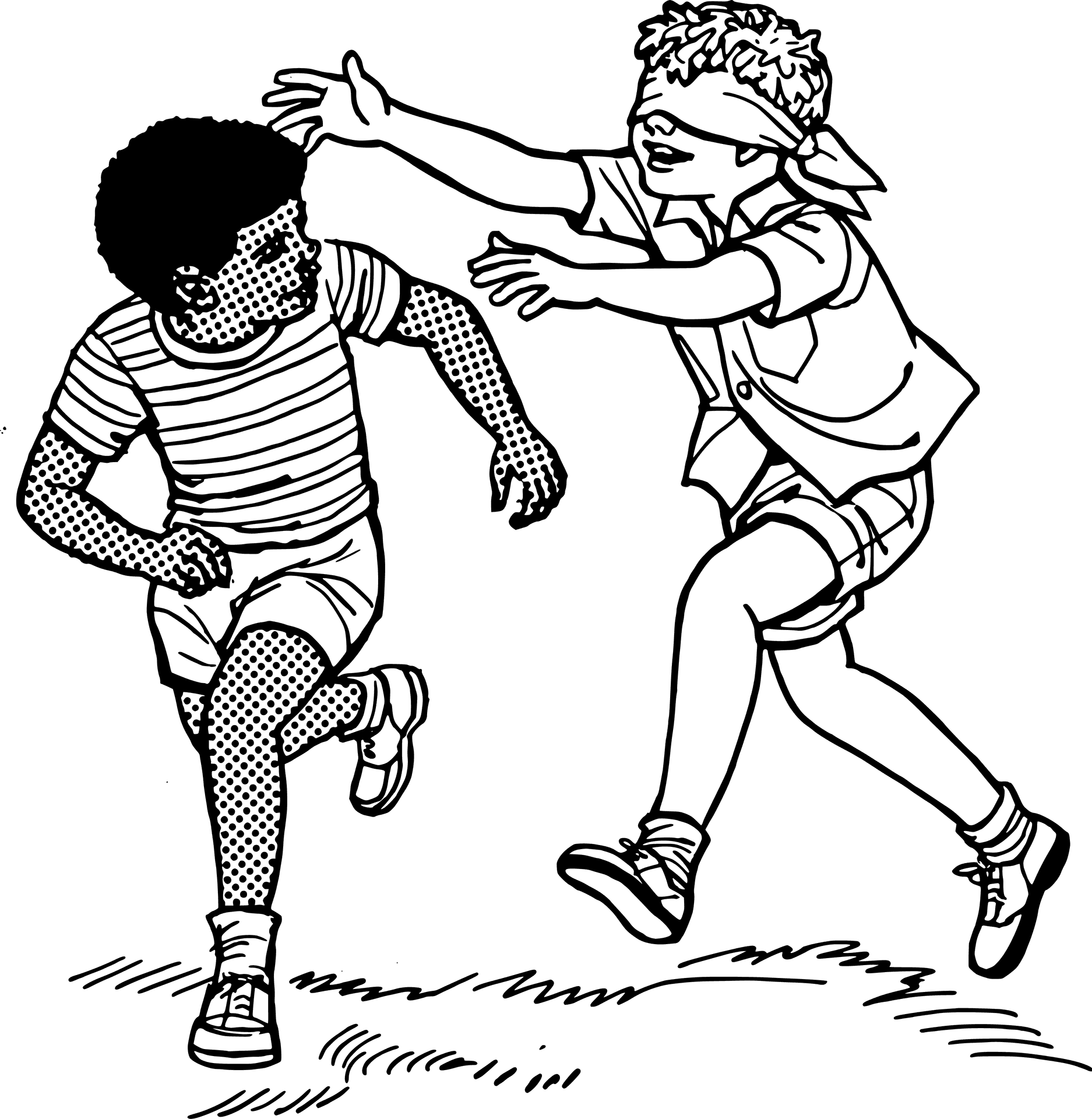 Children Playing Blindfold Game PNG Image