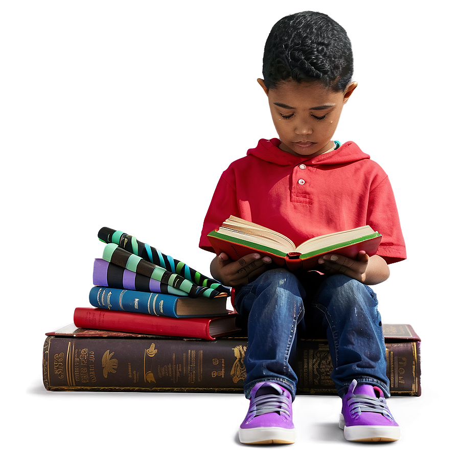 Children Reading Books Png Lkp56 PNG Image