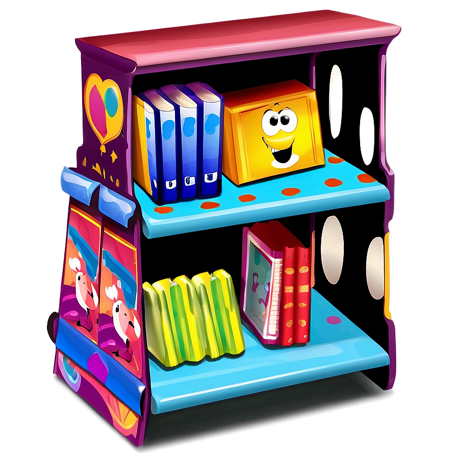 Children's Books Shelf Png Ffg PNG Image