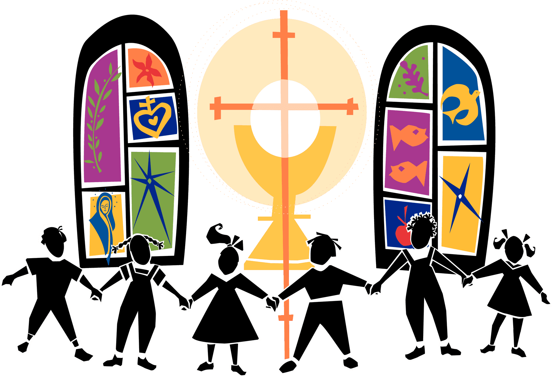 Childrens Church Celebration Clipart PNG Image