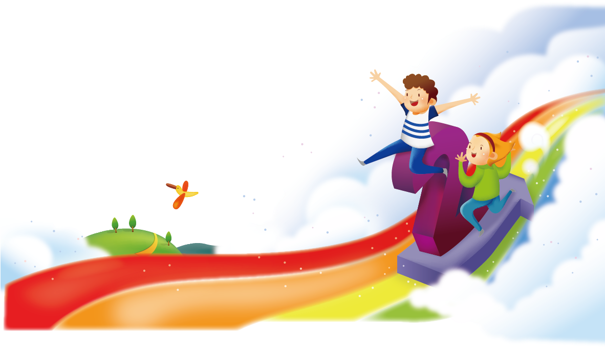 Childrens Imaginary Rainbow Ride PNG Image