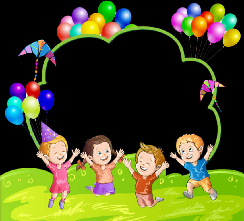 Childrens Party Celebration Balloons Kites PNG Image