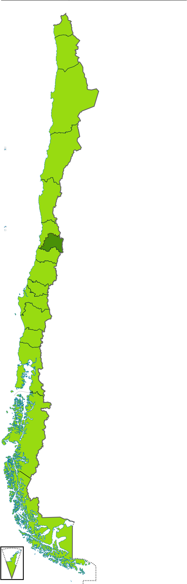 Chile Administrative Regions Map PNG Image