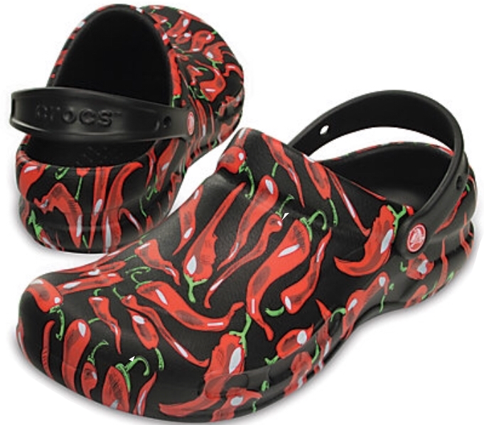 Chili Pepper Print Crocs PNG Image