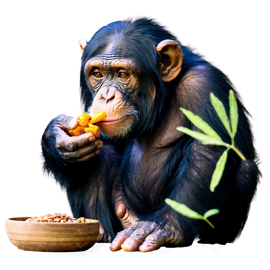 Chimpanzee Enjoying A Meal Png 06112024 PNG Image