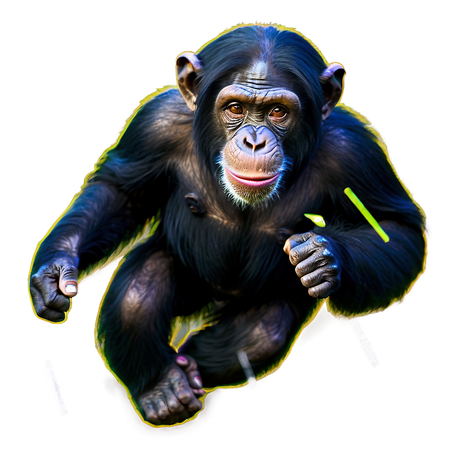 Chimpanzee In Mid-action Png 06112024 PNG Image