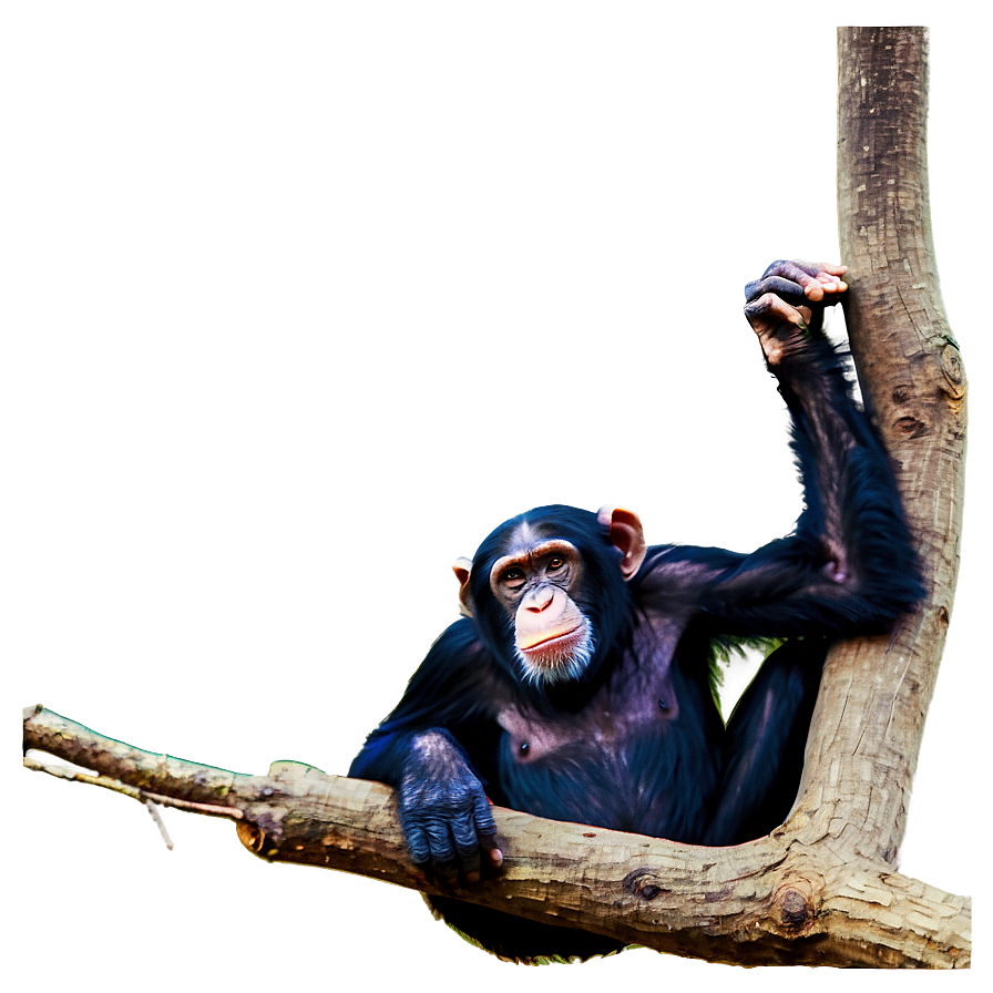 Chimpanzee On A Branch Png 06112024 PNG Image