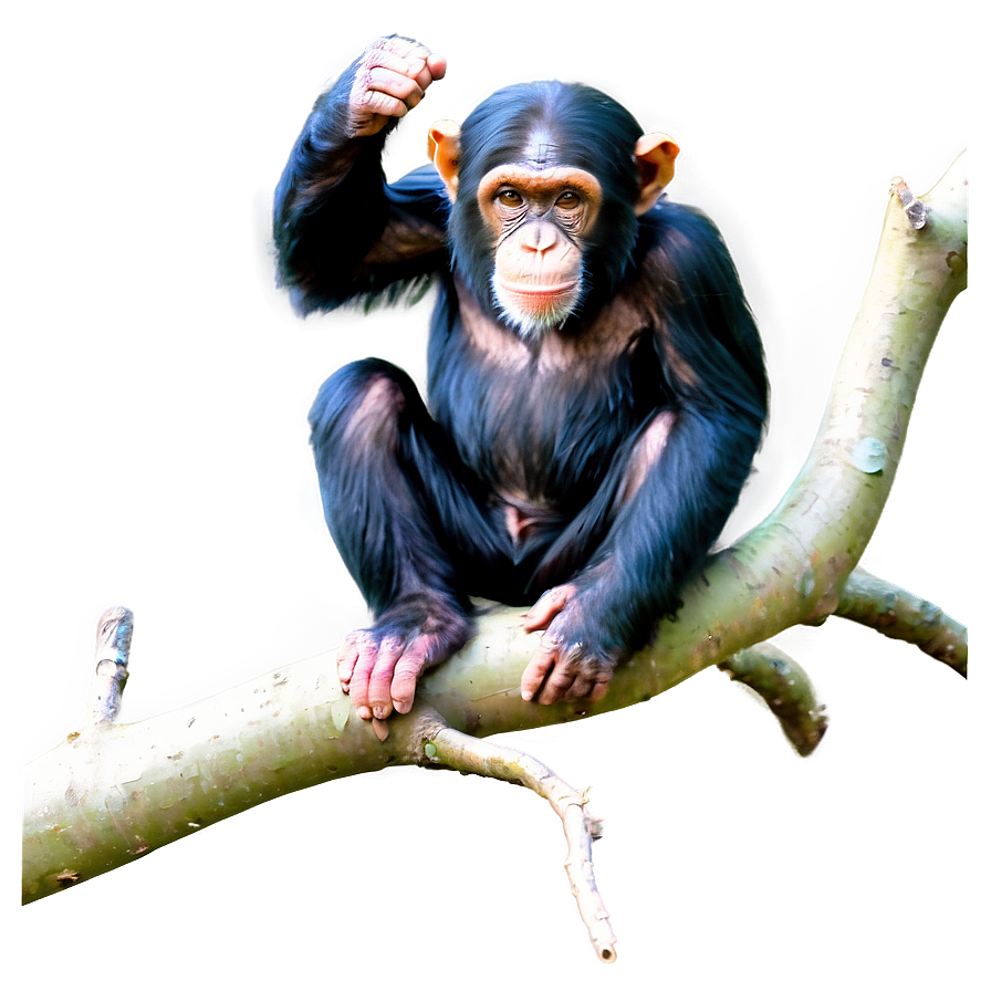 Chimpanzee On A Branch Png 93 PNG Image