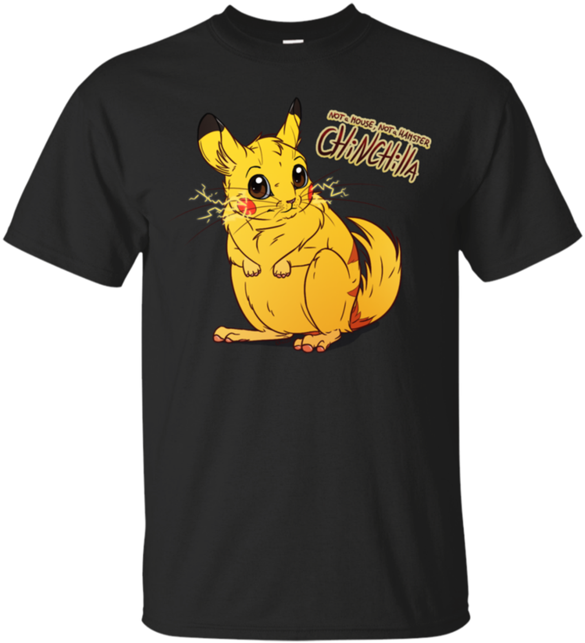 Chinchilla Cartoon Black Tshirt Design PNG Image