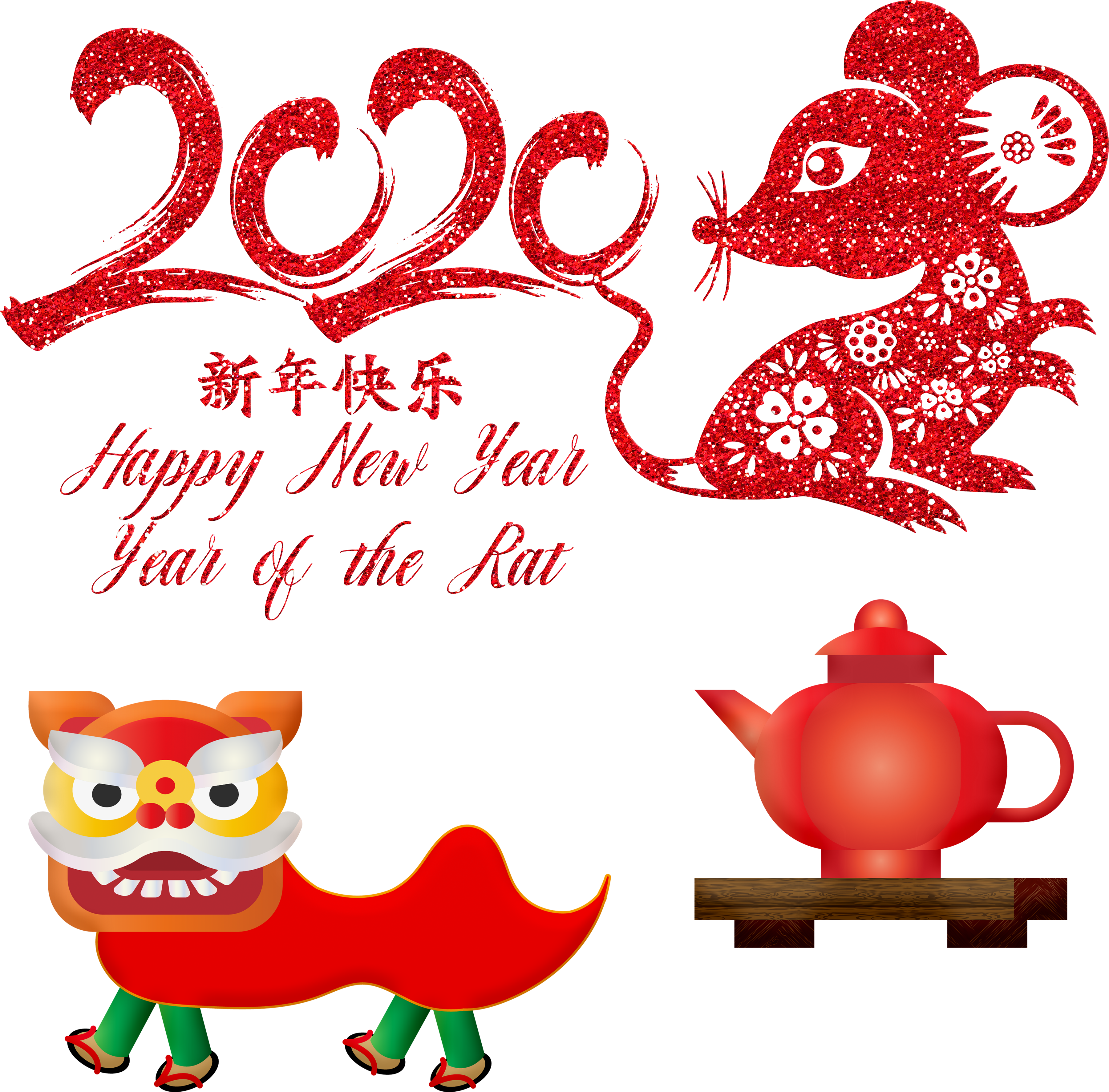 Chinese New Year Celebration Elements PNG Image