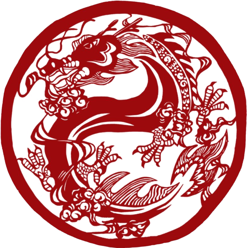 Chinese New Year Dragon Paper Cut Art PNG Image