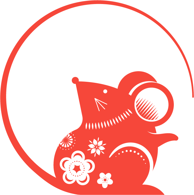 Chinese New Year Rat Design PNG Image