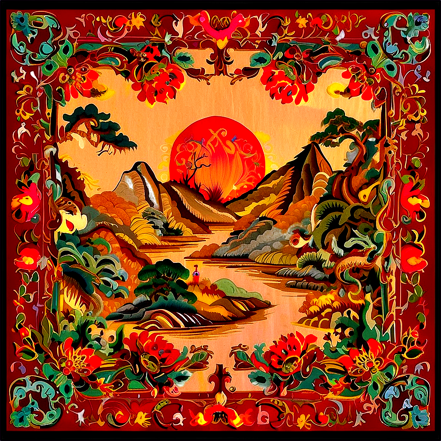 Chinese Tapestry Png 06252024 PNG Image