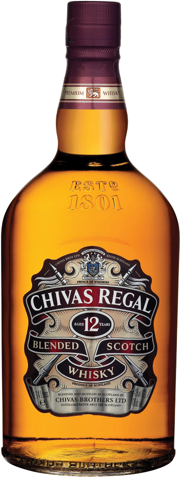 Chivas Regal12 Year Old Scotch Whisky Bottle PNG Image