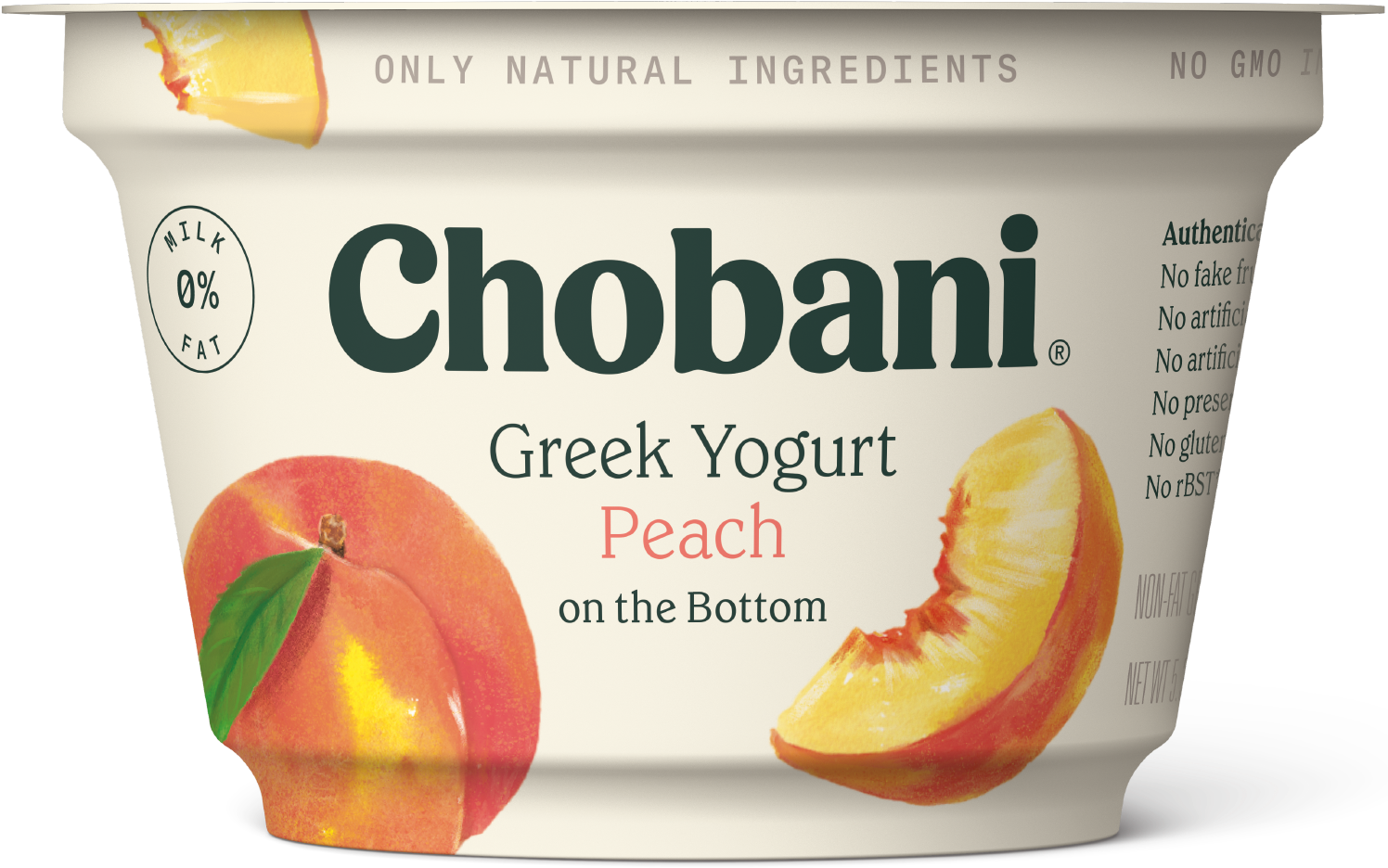 Chobani Greek Yogurt Peach Flavor PNG Image