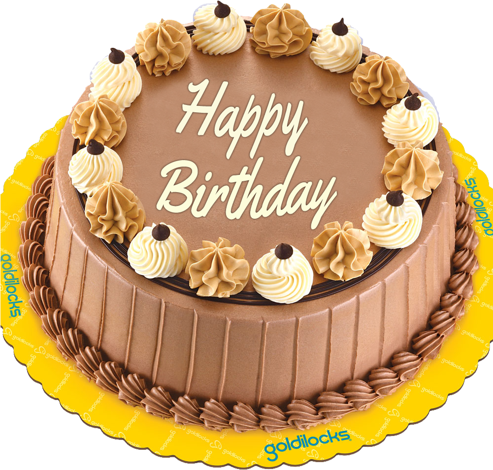 Chocolate Birthday Cake Decoration PNG Image