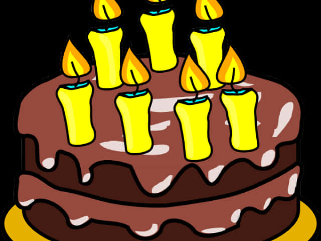 Chocolate Birthday Cake Illustration.jpg PNG Image