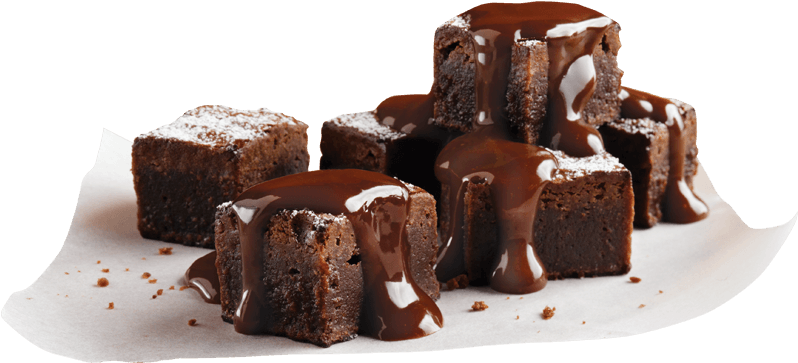 Chocolate Brownieswith Ganache Drizzle PNG Image