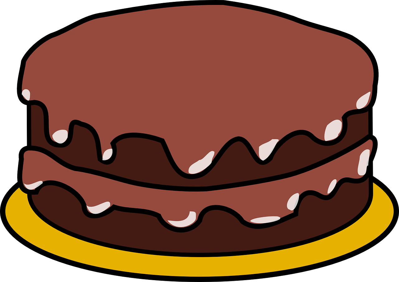 Chocolate Cake Cartoon Illustration PNG Image