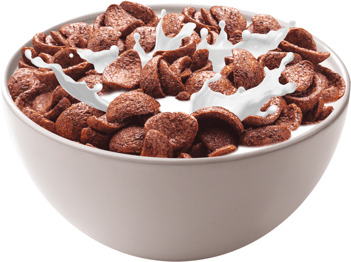 Chocolate Cereal With Milk Splash PNG Image