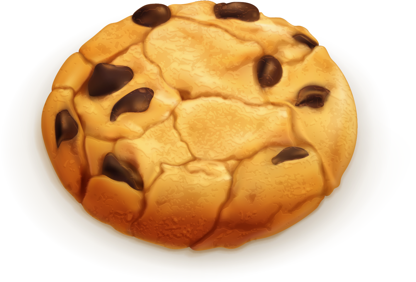 Chocolate Chip Cookie On Plate PNG Image