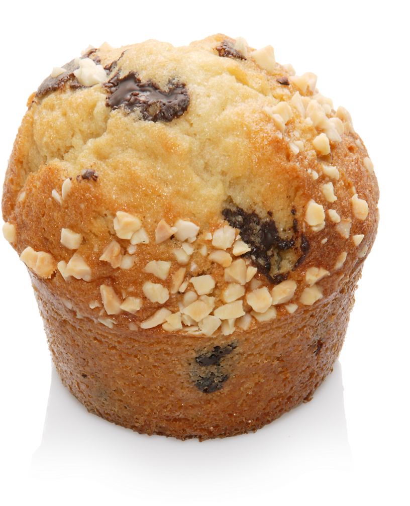 Chocolate Chip Nut Muffin Isolated PNG Image