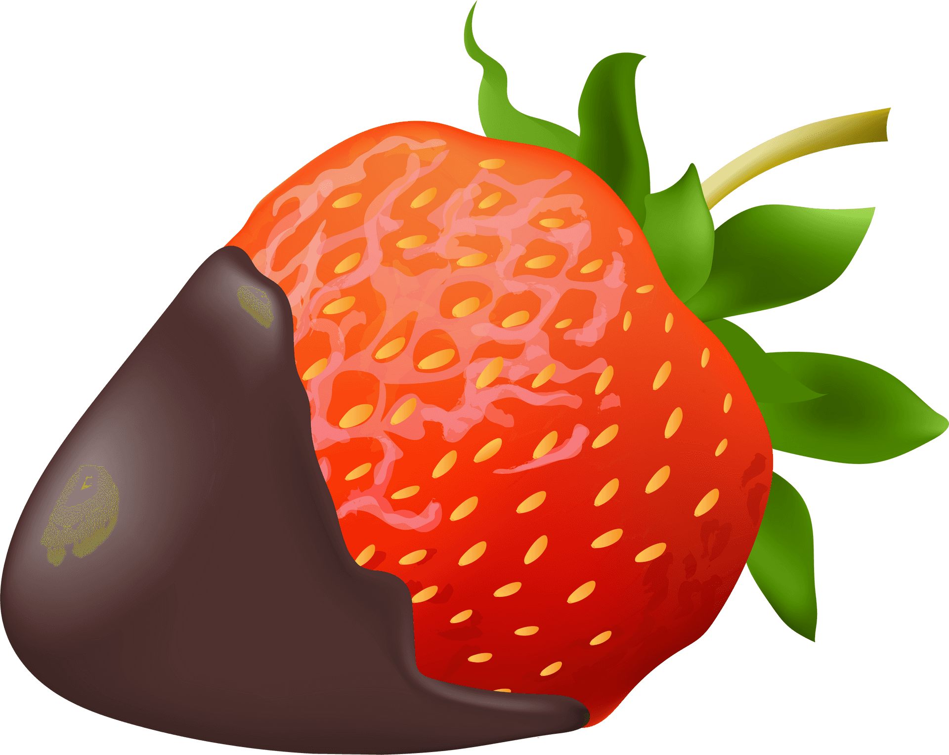 Chocolate Dipped Strawberry Illustration PNG Image