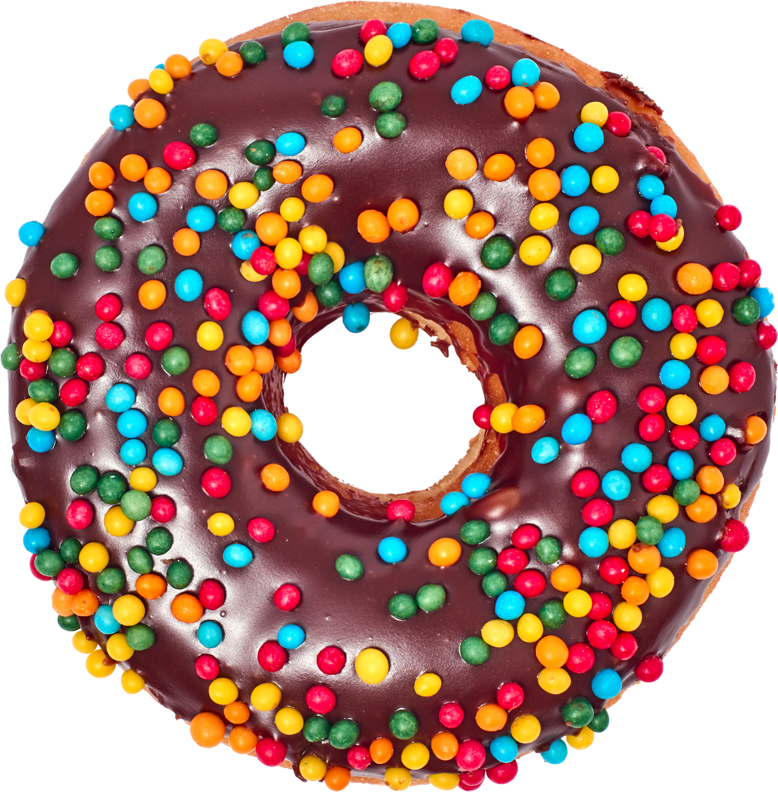 Chocolate Doughnutwith Rainbow Sprinkles.png PNG Image