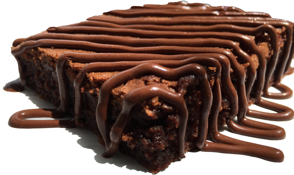 Chocolate Drizzled Brownies PNG Image