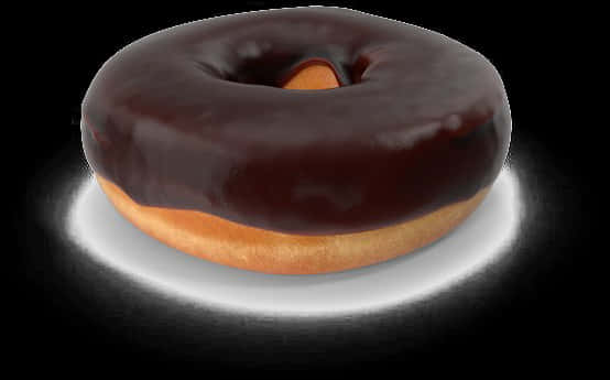 Chocolate Glazed Donut Spotlight PNG Image