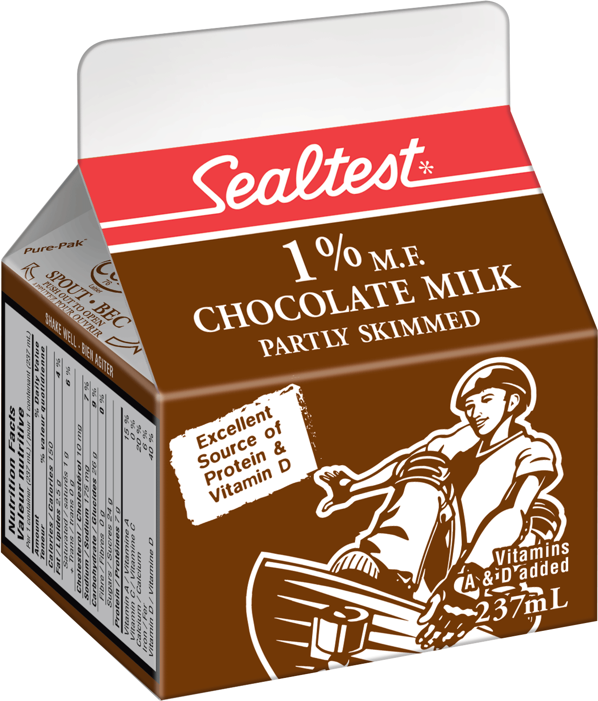 Chocolate Milk Carton Sealtest1 Percent PNG Image