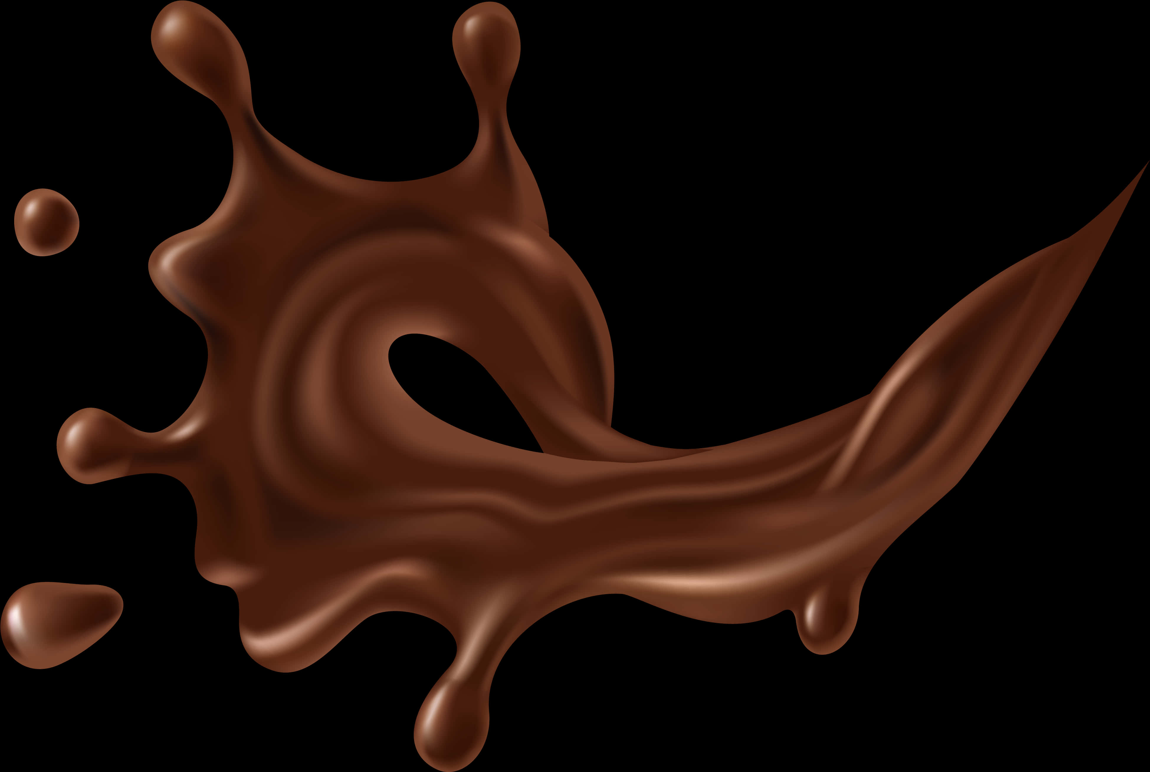 Chocolate Milk Splash Dynamic Motion PNG Image