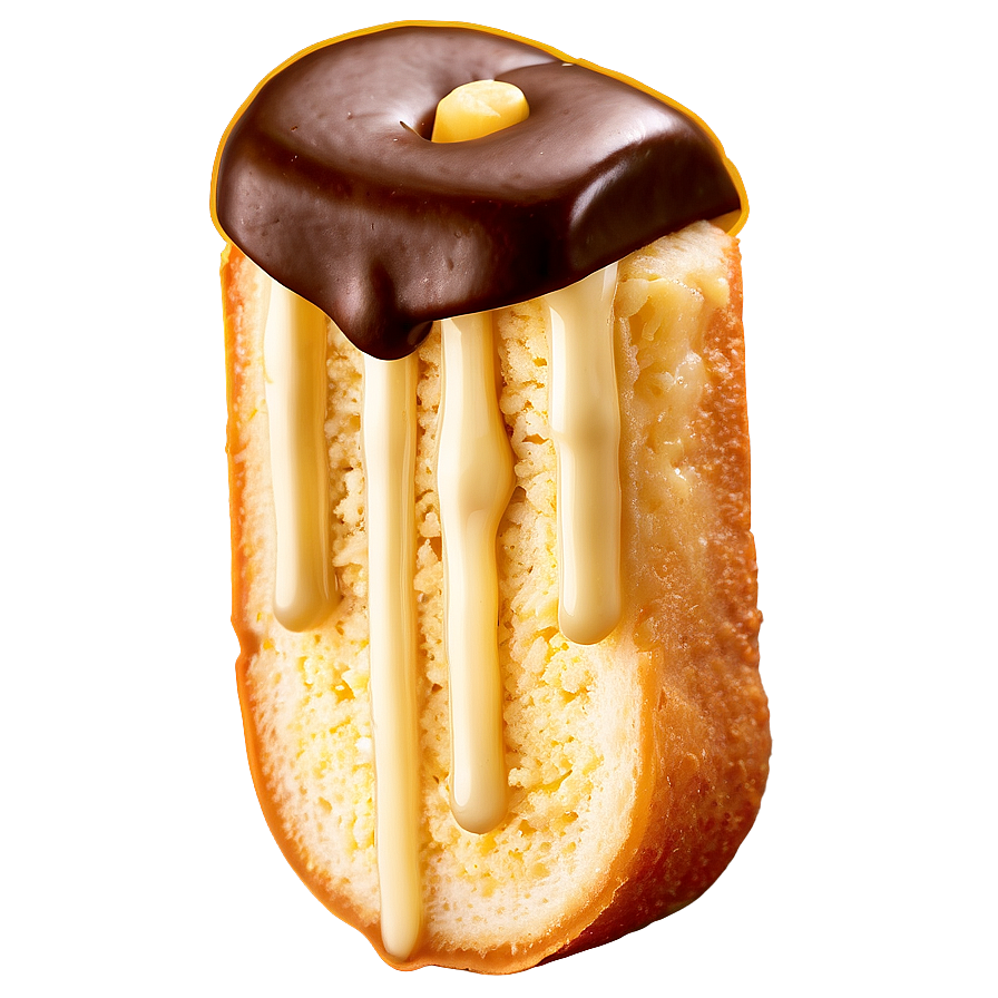 Chocolate Topped Twinkiewith Filling PNG Image