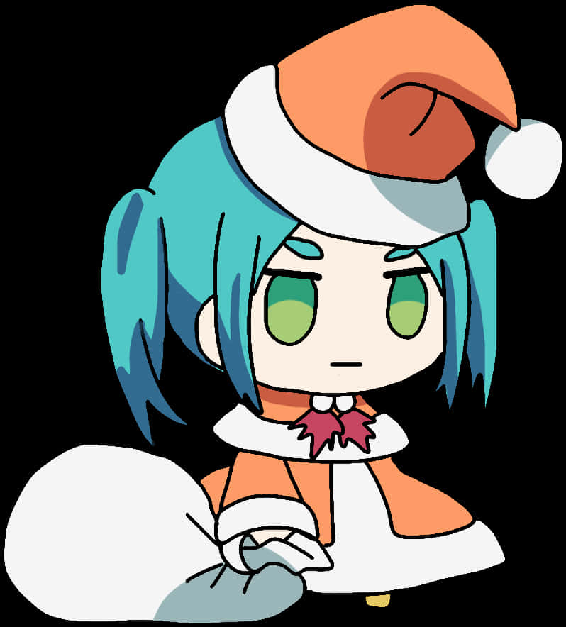 Christmas Anime Character Art PNG Image