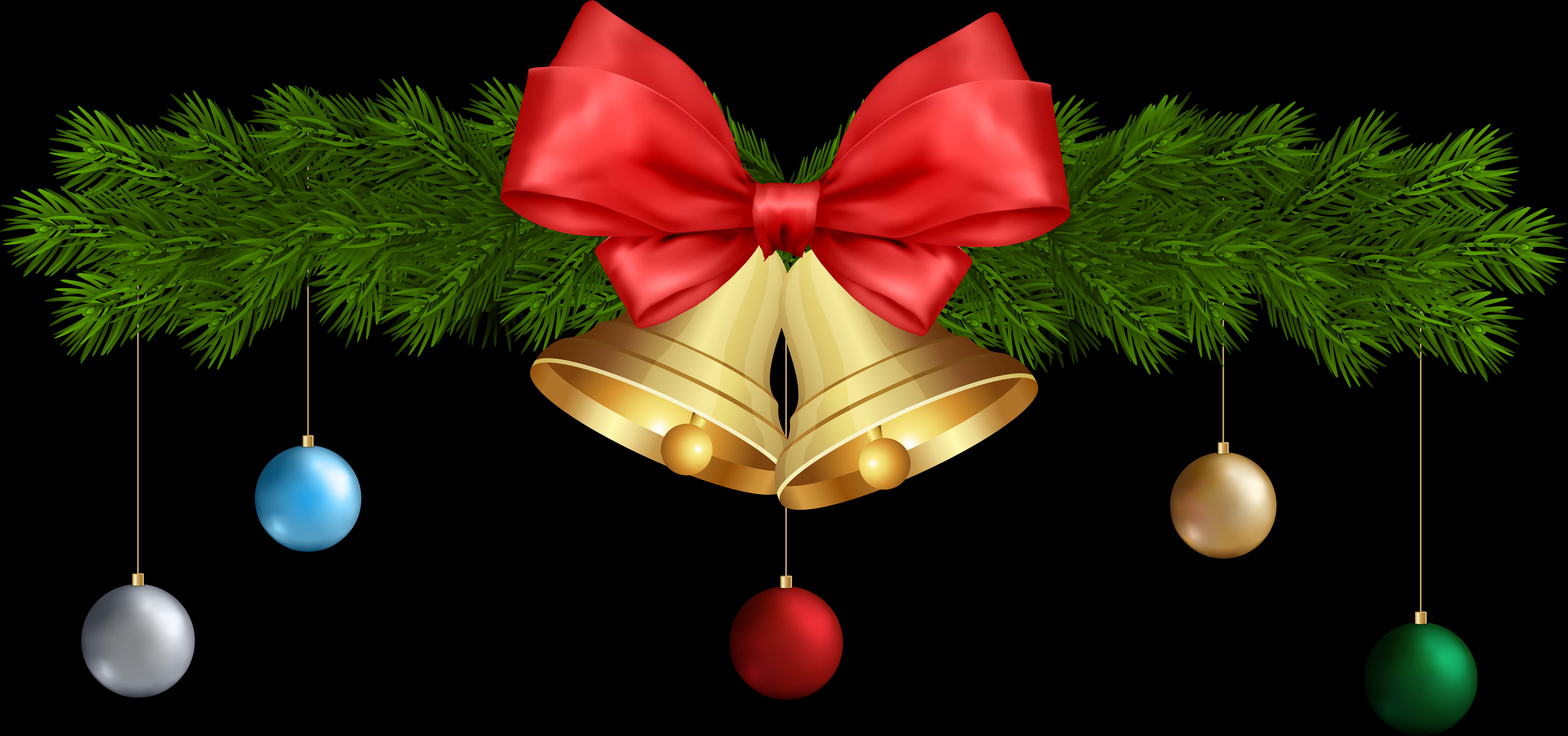 Christmas Bellsand Ornaments PNG Image