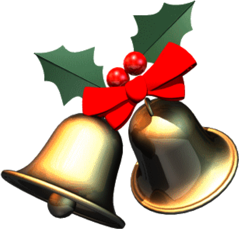 Christmas Bellswith Red Bow PNG Image