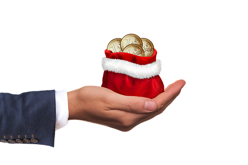 Christmas Bonus Coinsin Santa Sack PNG Image